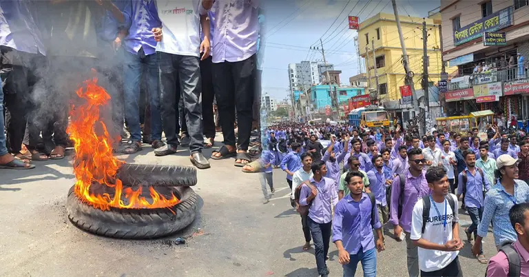 ফেনীতে ৬ দফা দাবিতে সড়ক ও রেললাইন ব্লকেড কারিগরি শিক্ষার্থীদের